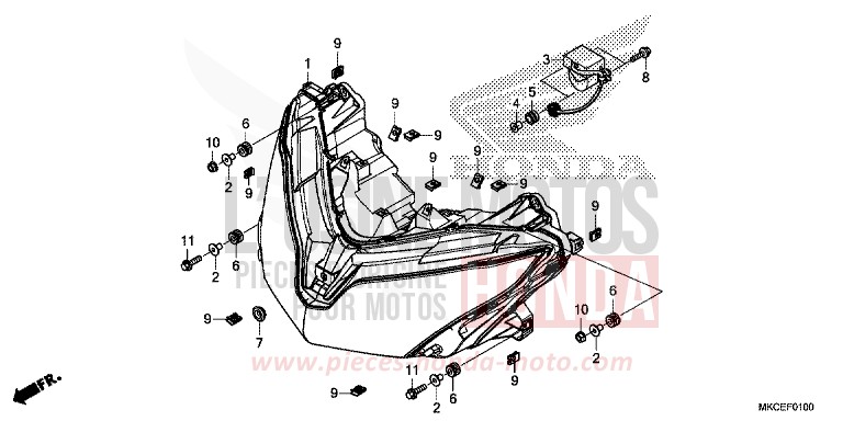 PROJECTEUR de Gold Wing DARKNESS BLACK METALLIC (NH463) de 2019